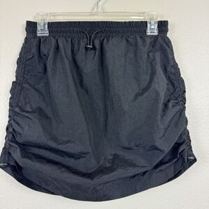 SHEIN EZwear Summer Drawstring Side Ruched Bodycon Mini Skirt Black Medium